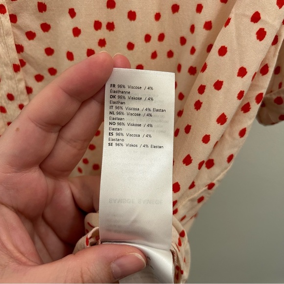 Samsøe Samsøe Majan Shirt XXS Pearl Drops button down dots pink cream orange - Picture 10 of 13